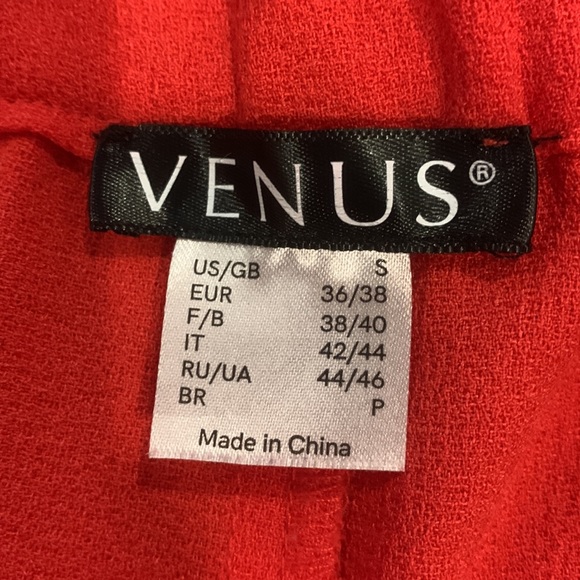 Venus RED wide leg Slacks, high/low at bottom Sz S - Picture 7 of 13